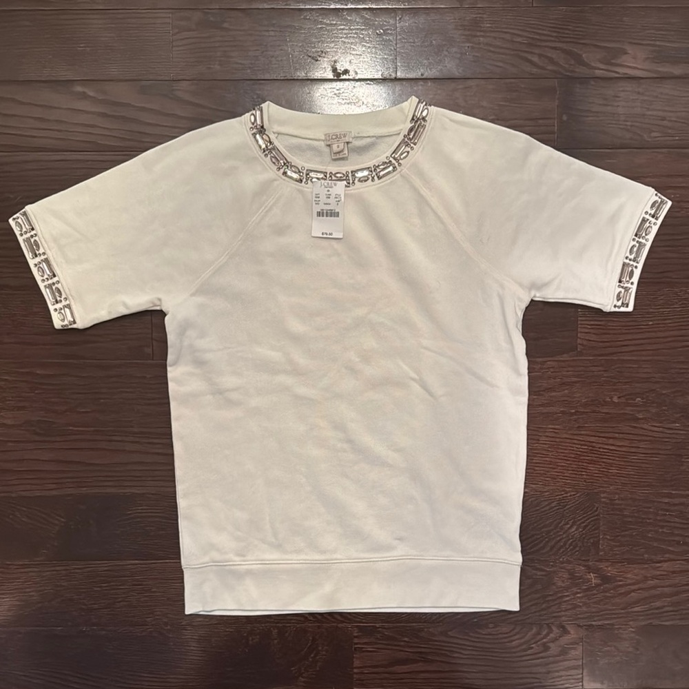 J. Crew White Short Sleeve Top